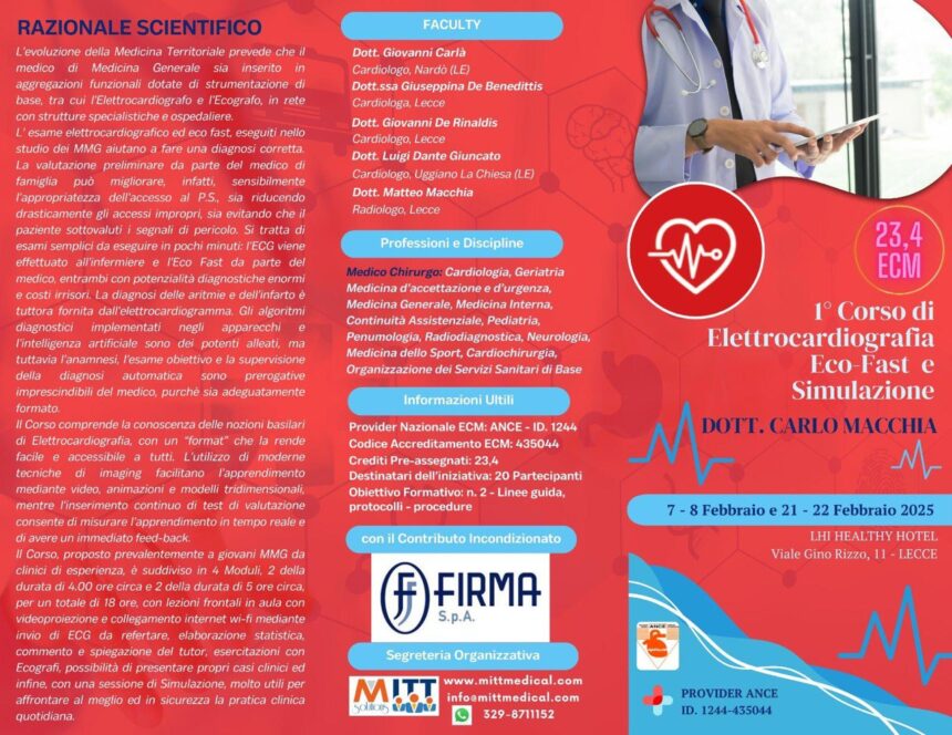 1° Corso di Elettrocardiografia Eco-Fast e Simulazione